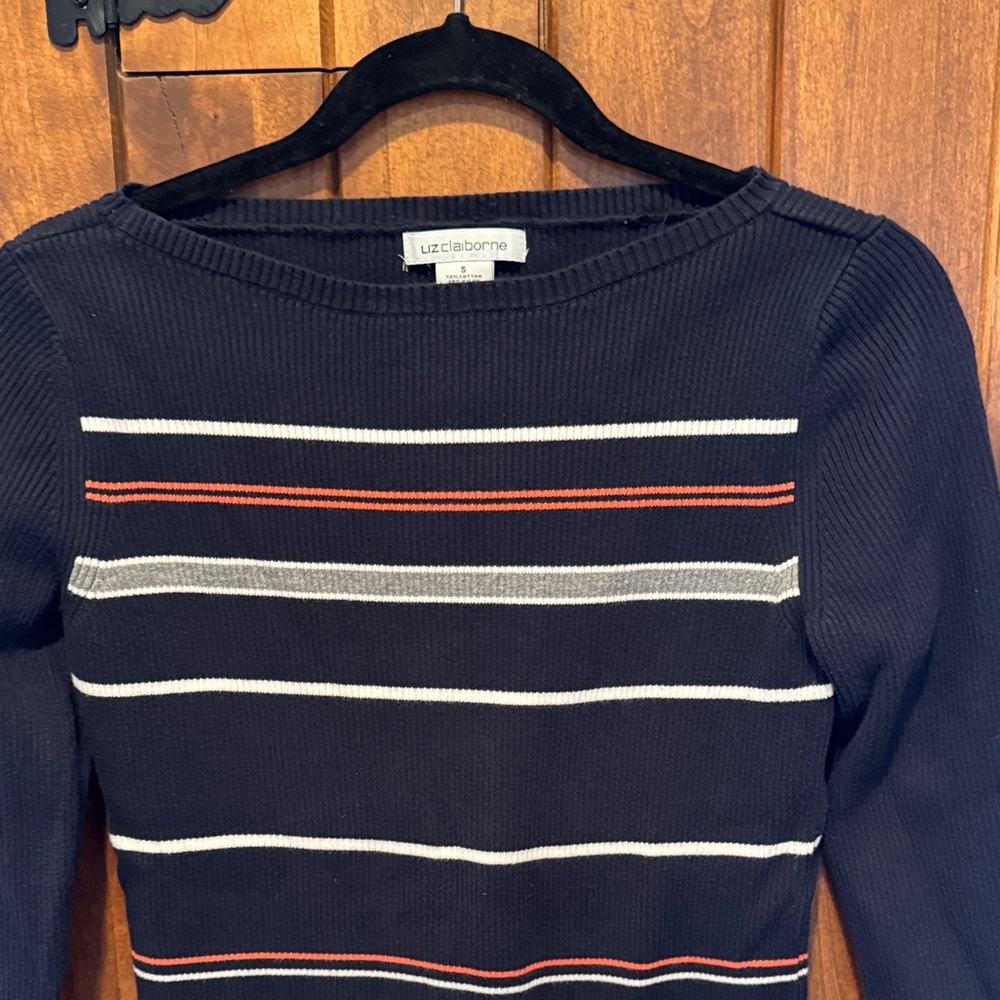 Liz Claiborne Multicolor Striped Knit Top - Picture 3 of 7